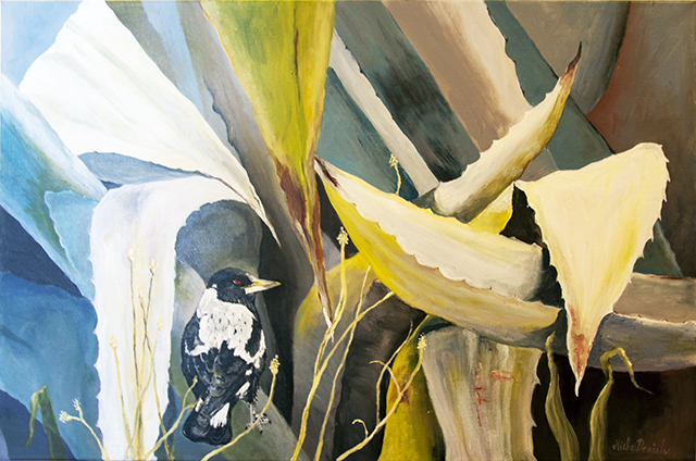 Mieke Danielse - Under the Leaves - Acrylic - $300