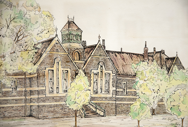 Roger Boehm - Burra Community School - Pen and Wash - NFS detail 640