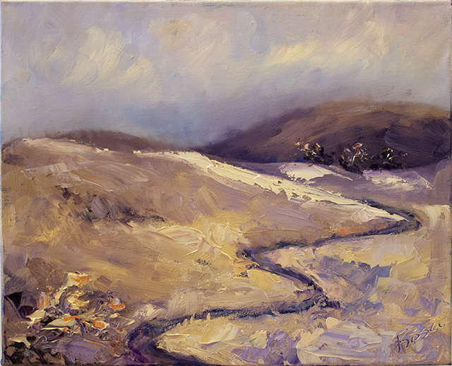 Roslyn Batten - Down to those Burra Hills - Oil - $220 SOLD 640