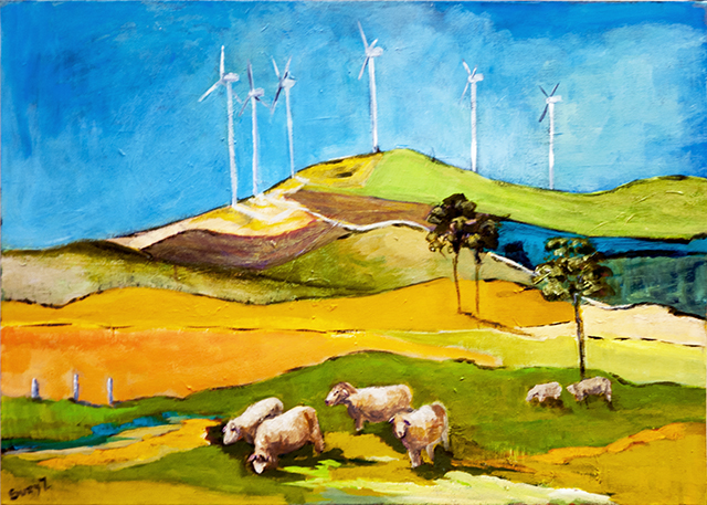 Suzy Tilley - Burra's Changing Landscape - Acrylic - $290