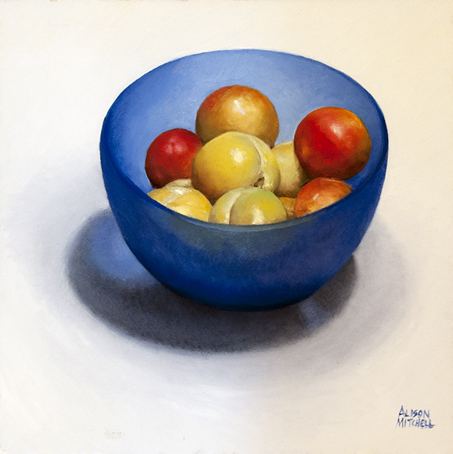 Alison Mitchell - Satsumas in Blue Bowl - Oil on Canvas - $3250