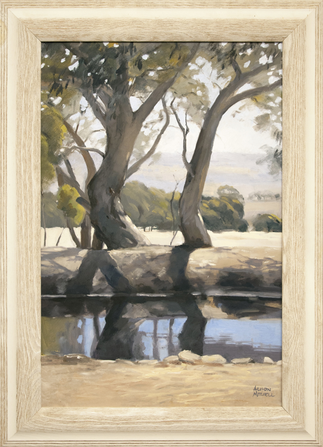 Alison Mitchell - Last Water in Dam - Riverton - oil on board