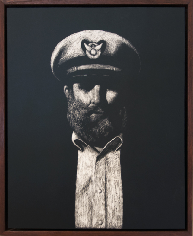 Michael Hocking - Joel Thayer as a Sea Captain - Scratchboard - $300