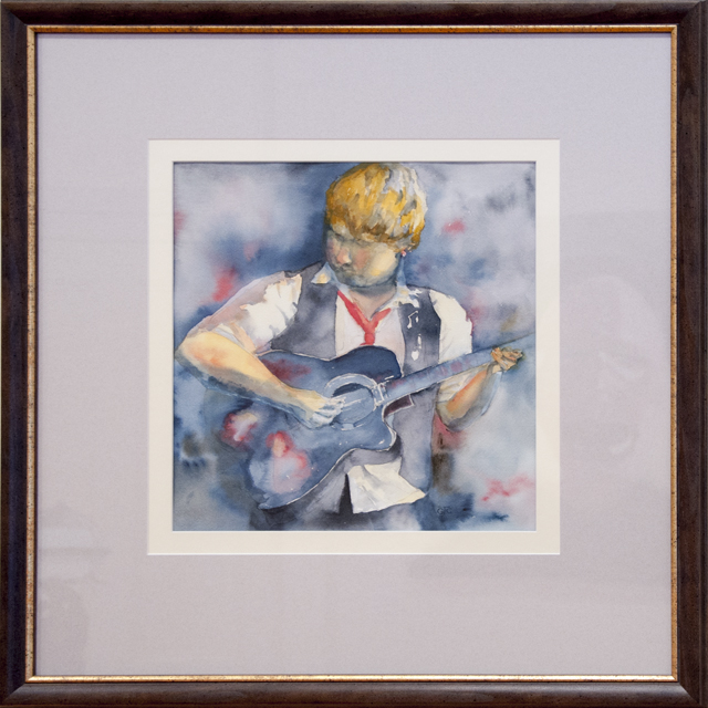 Glenys Christopher - White Shirt, Red Tie - Watercolour - $200