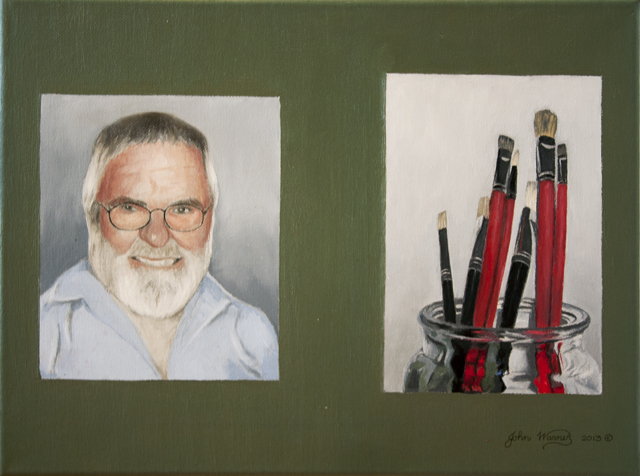 John Warner - The Artist and His Brushes - Oil - NFS