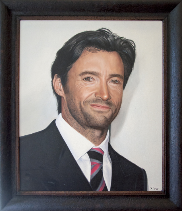 Sam Carter - Hugh Jackman - Awards Night - Oil on canvas - $535