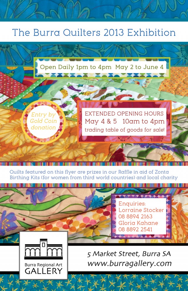 Burra Quilters Flyer 2013 