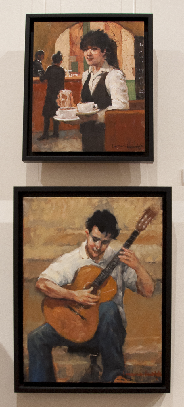 Lorraine Lewitzka - The Waitress - Oil - $500 and The Busker - Oil - $550