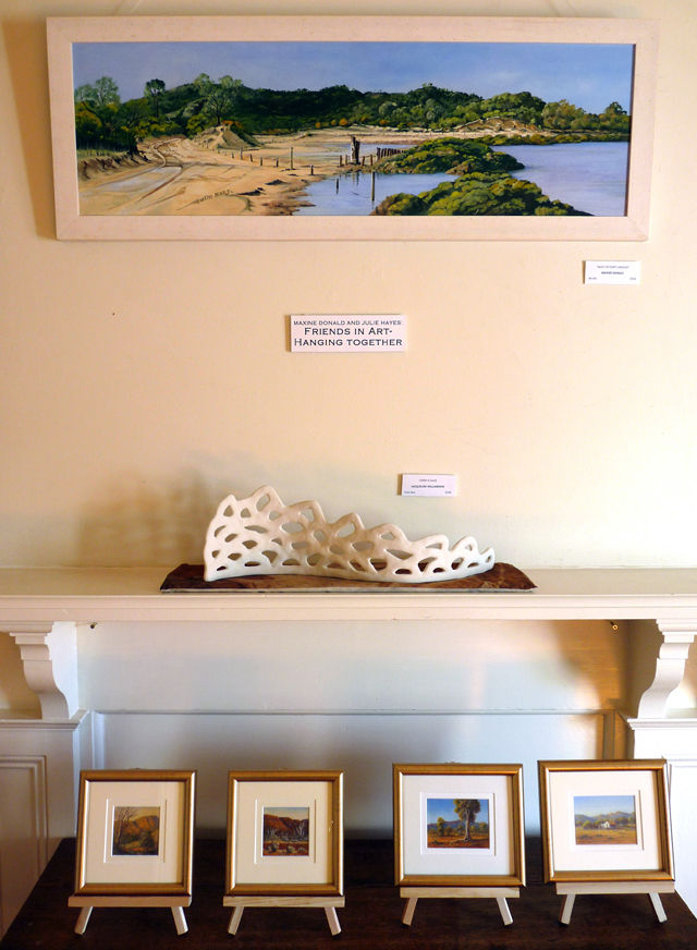 Paintings by Maxine Donald and Julie Hayes with Clay Lace and textile by Jaqueline Williamson and Yvonne Dalton