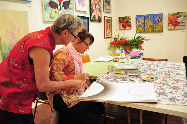 Lis Jones Ingman and Heike Dargusch at Artist's Day