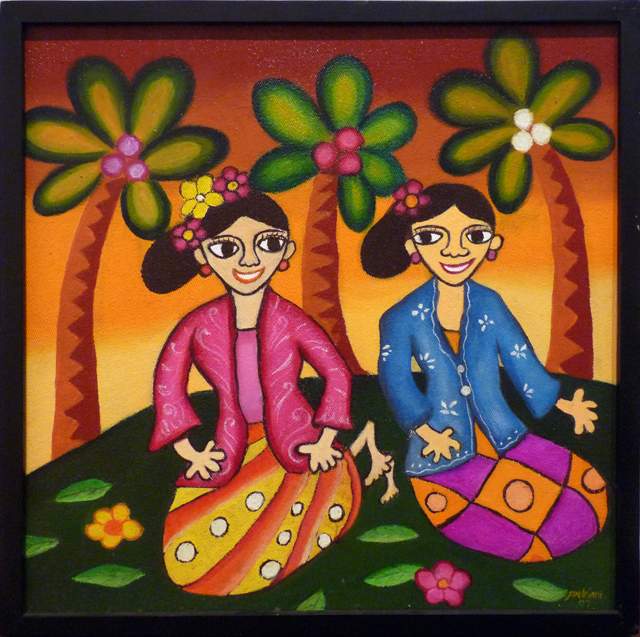 Ni Luh Andriani - Chatting - Mix media on canvas - 40 x 40cm - $250