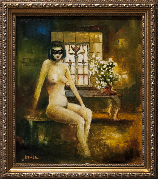 Leonard Bence - Nude with Mask - Oil - $950