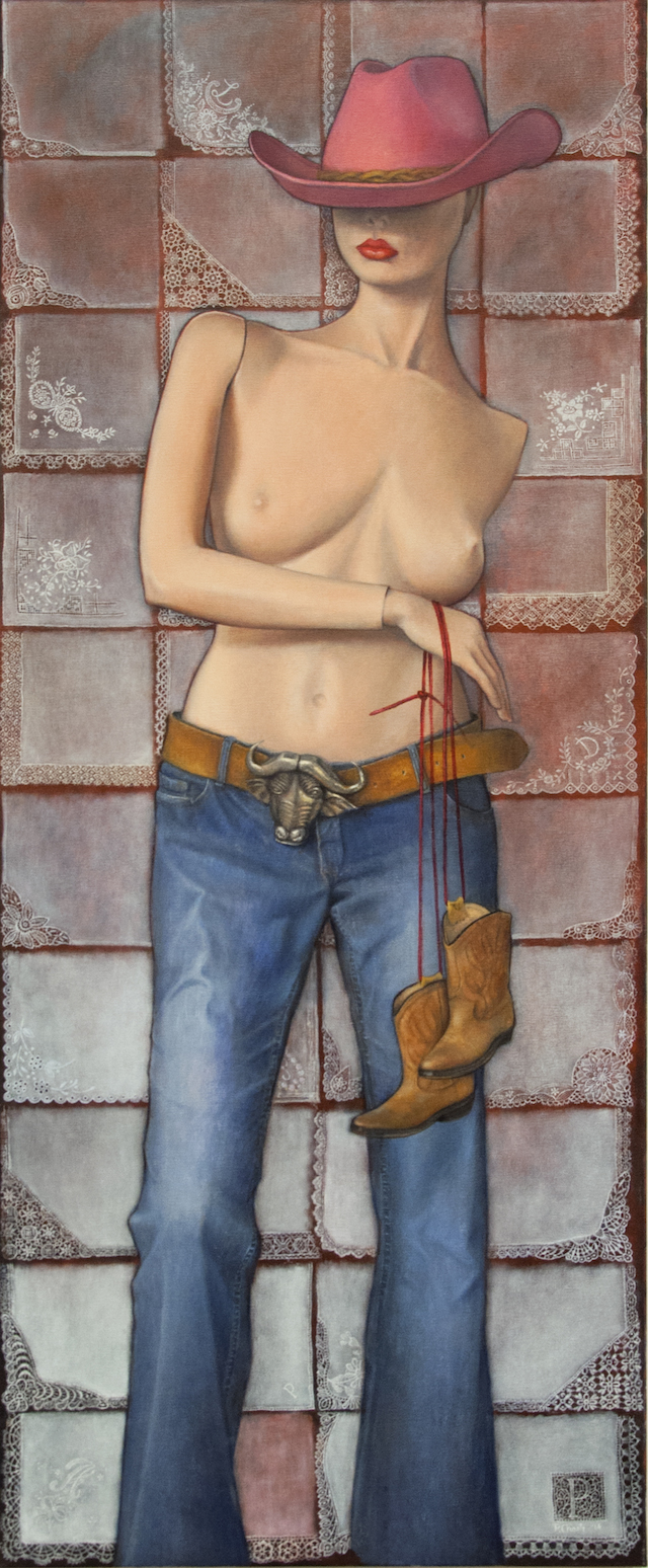 Penny Choate - I dressed my doll in cowboy clothes - Oil - $3000 copy