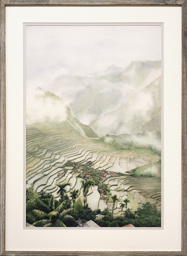 Janet Eason - Misty Morning, Batad - Watercolour - $2000