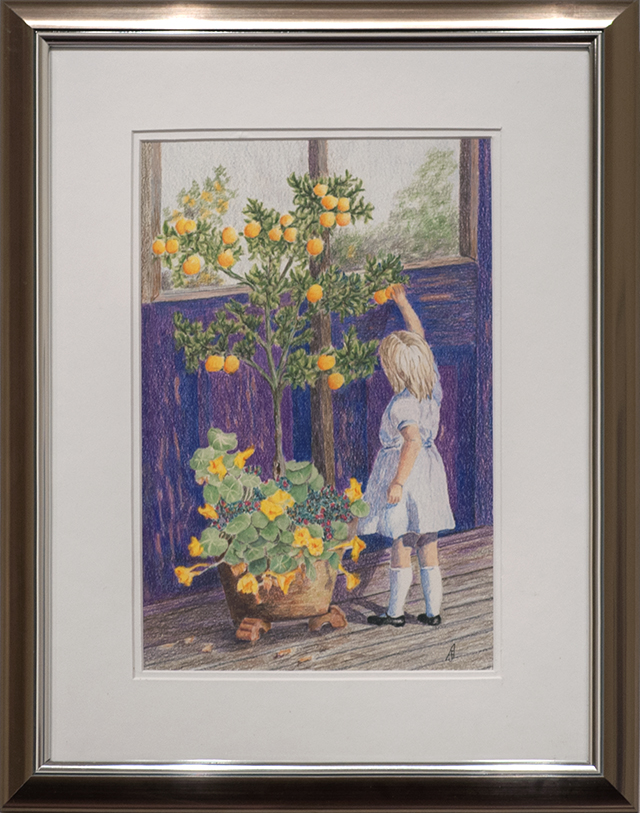 Janys Asser - Are They Ripe yet? - Coloured pencil - $250