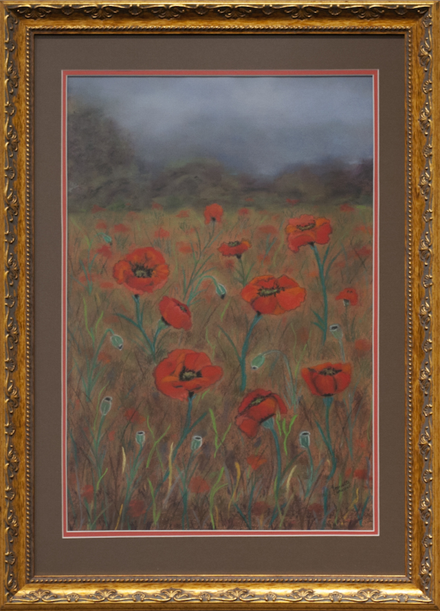 Jeanette Grosset - Poppies - Pastel - $200